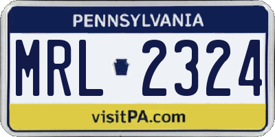 PA license plate MRL2324