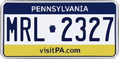 PA license plate MRL2327