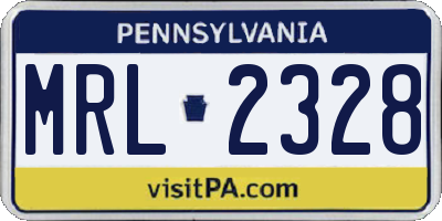 PA license plate MRL2328