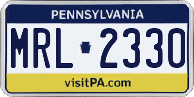 PA license plate MRL2330