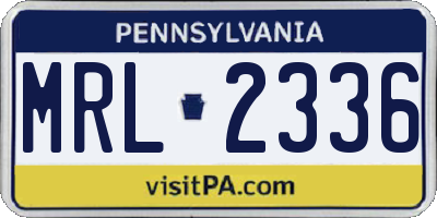 PA license plate MRL2336