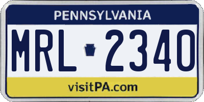PA license plate MRL2340