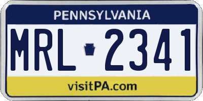 PA license plate MRL2341