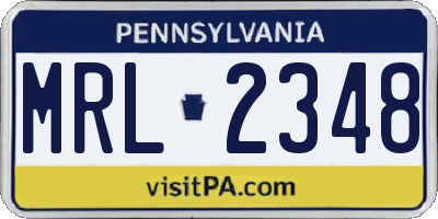 PA license plate MRL2348