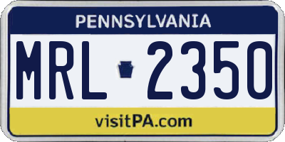 PA license plate MRL2350