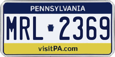 PA license plate MRL2369