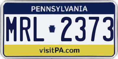 PA license plate MRL2373