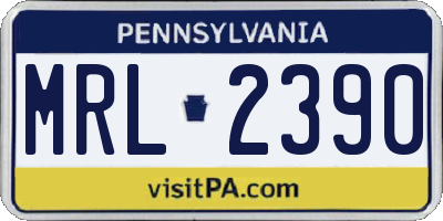 PA license plate MRL2390