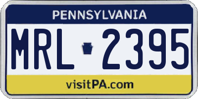 PA license plate MRL2395