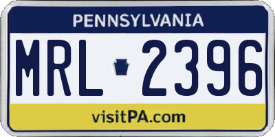 PA license plate MRL2396