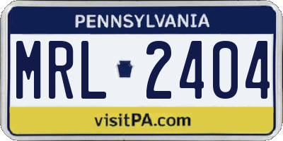 PA license plate MRL2404