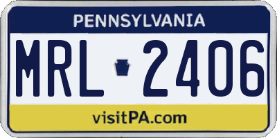 PA license plate MRL2406
