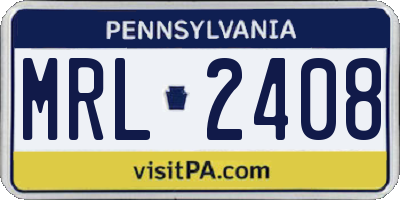 PA license plate MRL2408