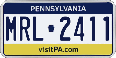 PA license plate MRL2411