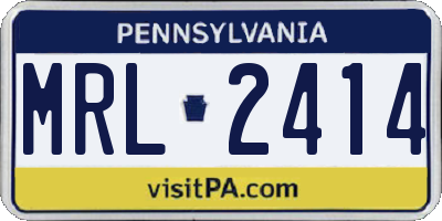 PA license plate MRL2414