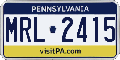 PA license plate MRL2415