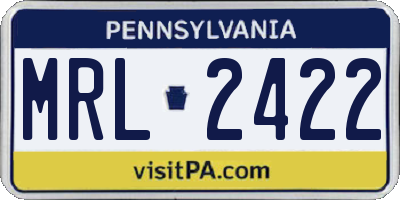 PA license plate MRL2422