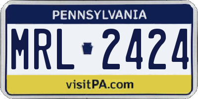 PA license plate MRL2424