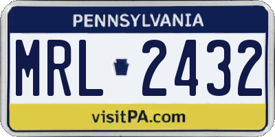 PA license plate MRL2432