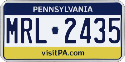 PA license plate MRL2435