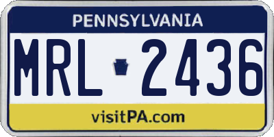 PA license plate MRL2436
