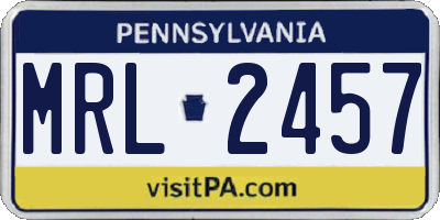PA license plate MRL2457