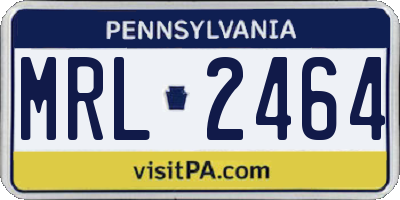 PA license plate MRL2464