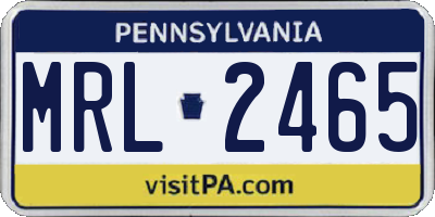 PA license plate MRL2465