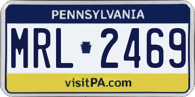 PA license plate MRL2469