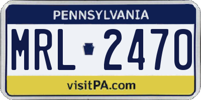 PA license plate MRL2470