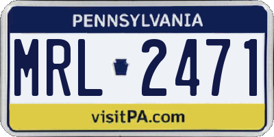 PA license plate MRL2471