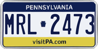 PA license plate MRL2473