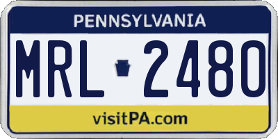 PA license plate MRL2480