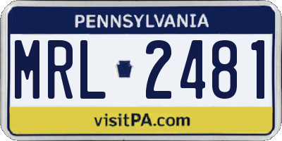 PA license plate MRL2481