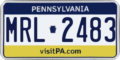 PA license plate MRL2483