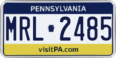 PA license plate MRL2485