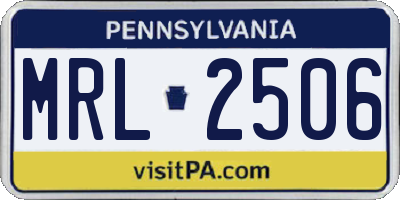 PA license plate MRL2506