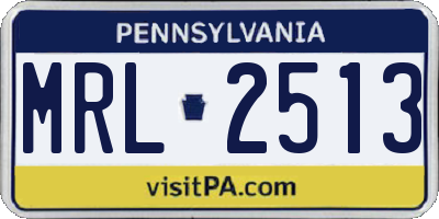 PA license plate MRL2513