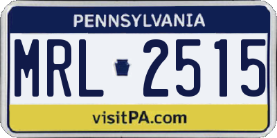 PA license plate MRL2515