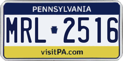 PA license plate MRL2516
