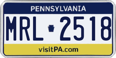 PA license plate MRL2518