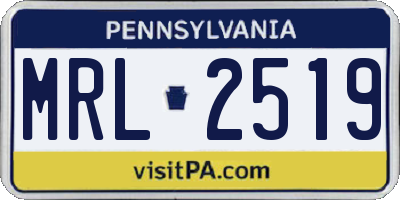 PA license plate MRL2519