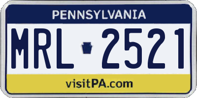 PA license plate MRL2521