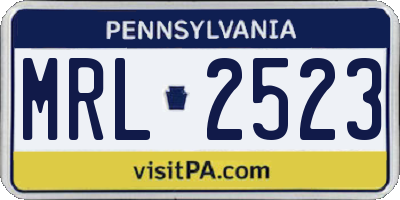 PA license plate MRL2523