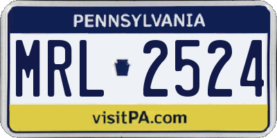 PA license plate MRL2524