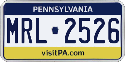 PA license plate MRL2526