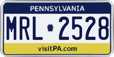 PA license plate MRL2528