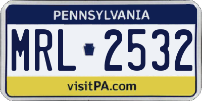 PA license plate MRL2532
