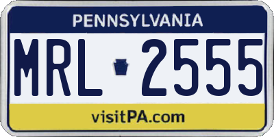 PA license plate MRL2555