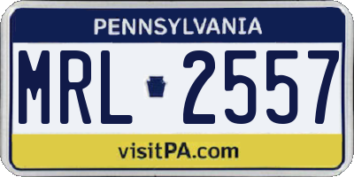 PA license plate MRL2557